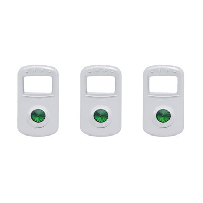 Green Crystal Rocker Switch Cover - Pack of 3