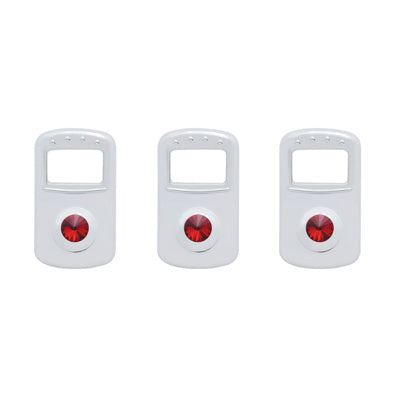 Red Crystal Rocker Switch Cover - Pack of 3