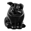 Matte Black Smiling Pig Hood Ornament