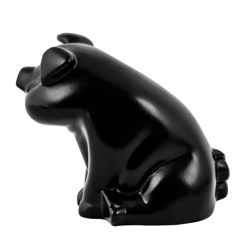 Matte Black Smiling Pig Hood Ornament