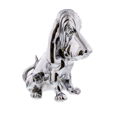 Chrome Bassett Hound Hood Ornament